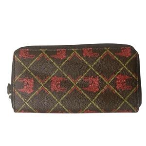 Vintage 2004 Kisselstein-Cord Crocodile Hall Brown Red Zip Around Wallet